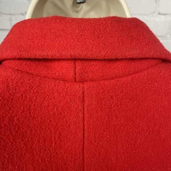 VTG Rothschild Red Wool Buttoned Collared Lined Peacoat USA Made Girls Size 7 - Picture 10 of 15